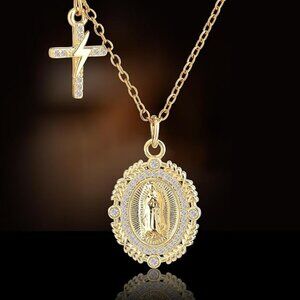 Virgin Mary Prayer Necklace Our Lady of Guadalupe Amulet Pendant for Women